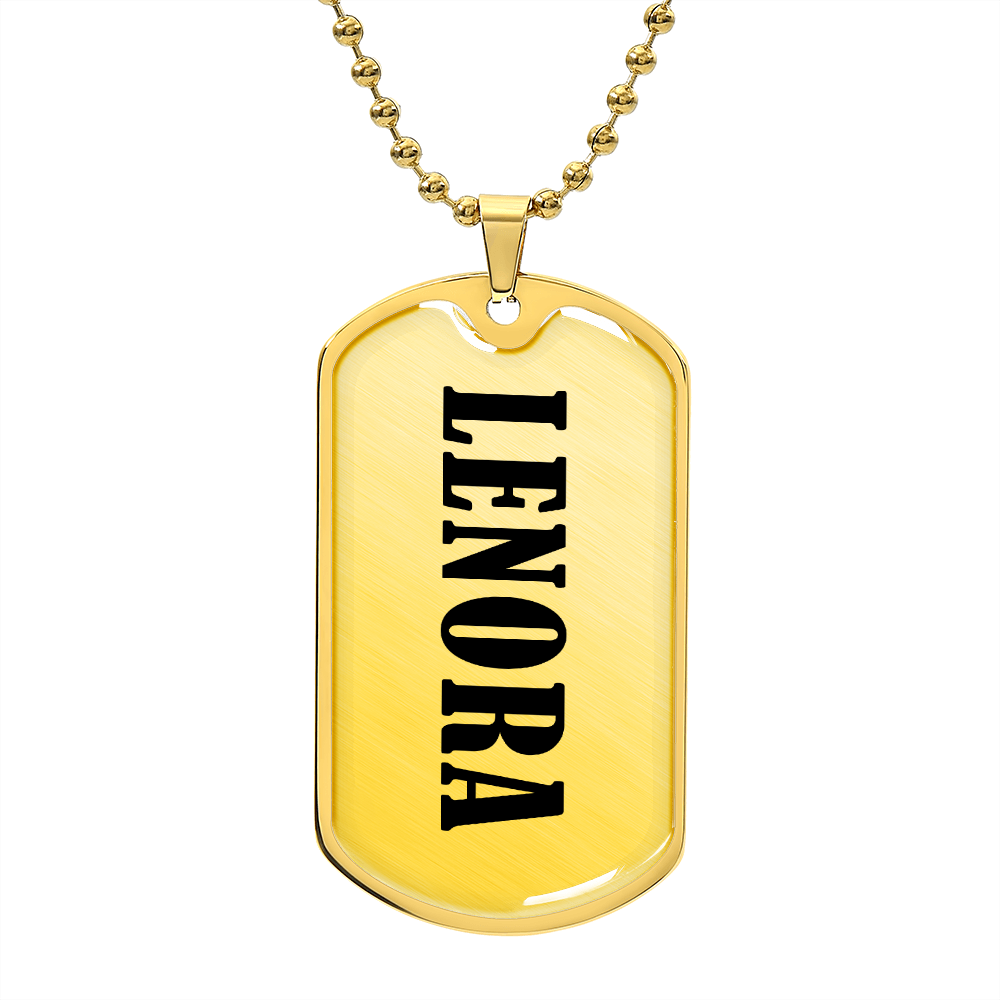 Lenora v01 - 18k Gold Finished Luxury Dog Tag Necklace