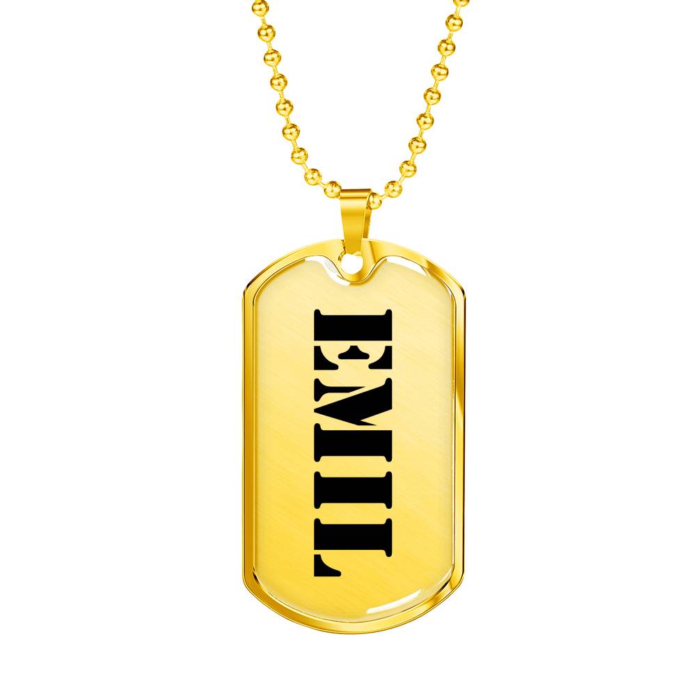 Emil - 18k Gold Finished Luxury Dog Tag Necklace