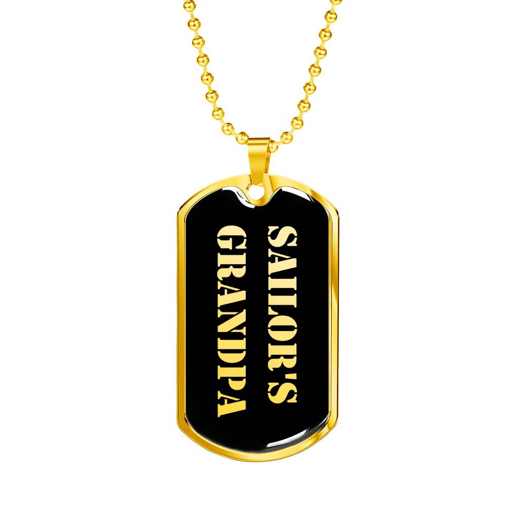 Sailor's Grandpa v2 - 18k Gold Finished Luxury Dog Tag Necklace