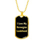 Love My Norwegian Lundehund v5 - 18k Gold Finished Luxury Dog Tag Necklace