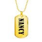 Nancy v01 - 18k Gold Finished Luxury Dog Tag Necklace