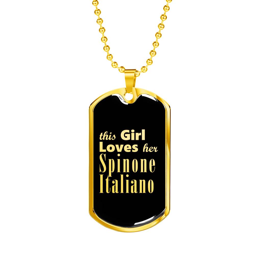 Spinone Italiano v2 - 18k Gold Finished Luxury Dog Tag Necklace