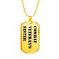 Combat Veteran's Sister - 18k Gold Finished Luxury Dog Tag Necklace