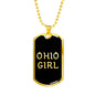 Ohio Girl v2 - 18k Gold Finished Luxury Dog Tag Necklace
