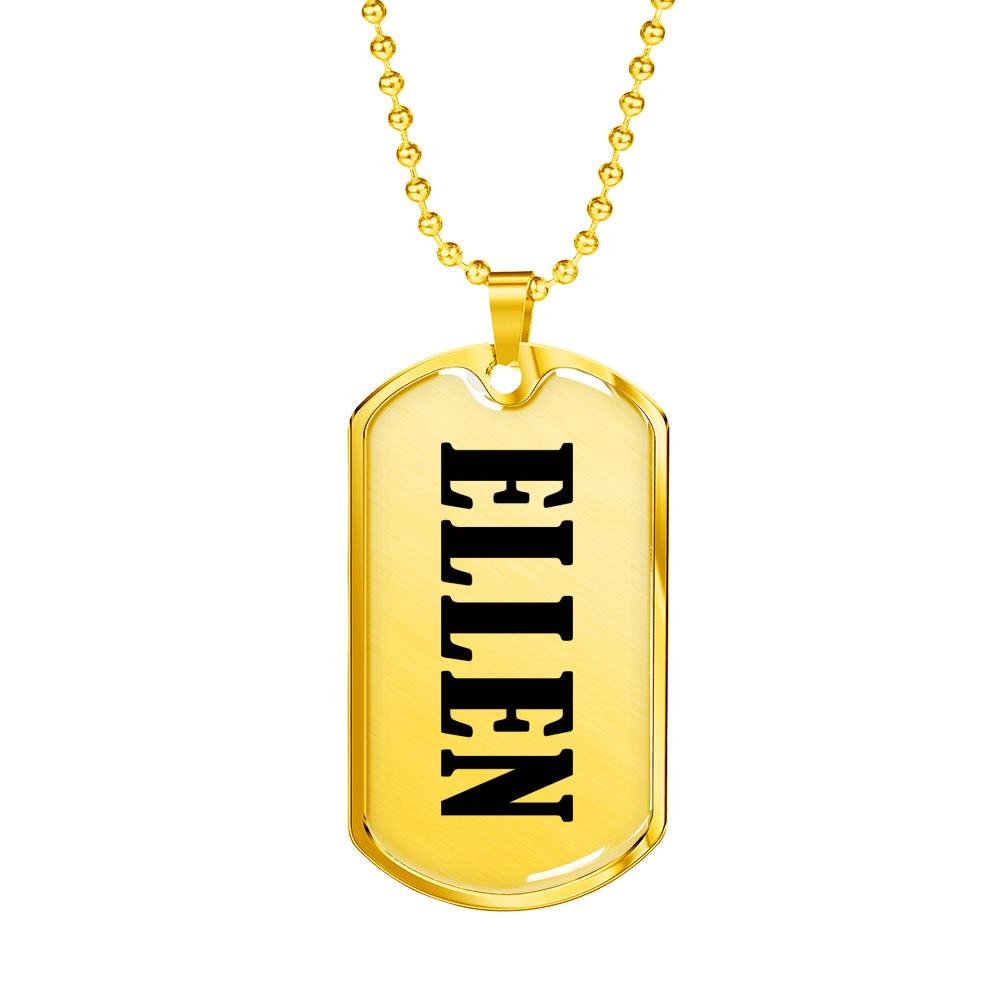 Ellen v01 - 18k Gold Finished Luxury Dog Tag Necklace