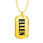 Ellen v01 - 18k Gold Finished Luxury Dog Tag Necklace