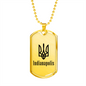 Indianapolis - 18k Gold Finished Luxury Dog Tag Necklace