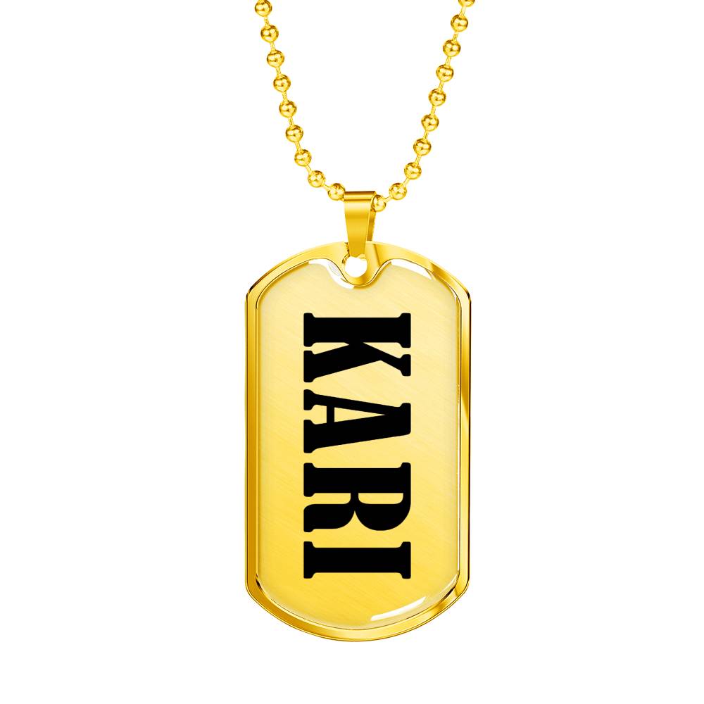 Kari v01 - 18k Gold Finished Luxury Dog Tag Necklace