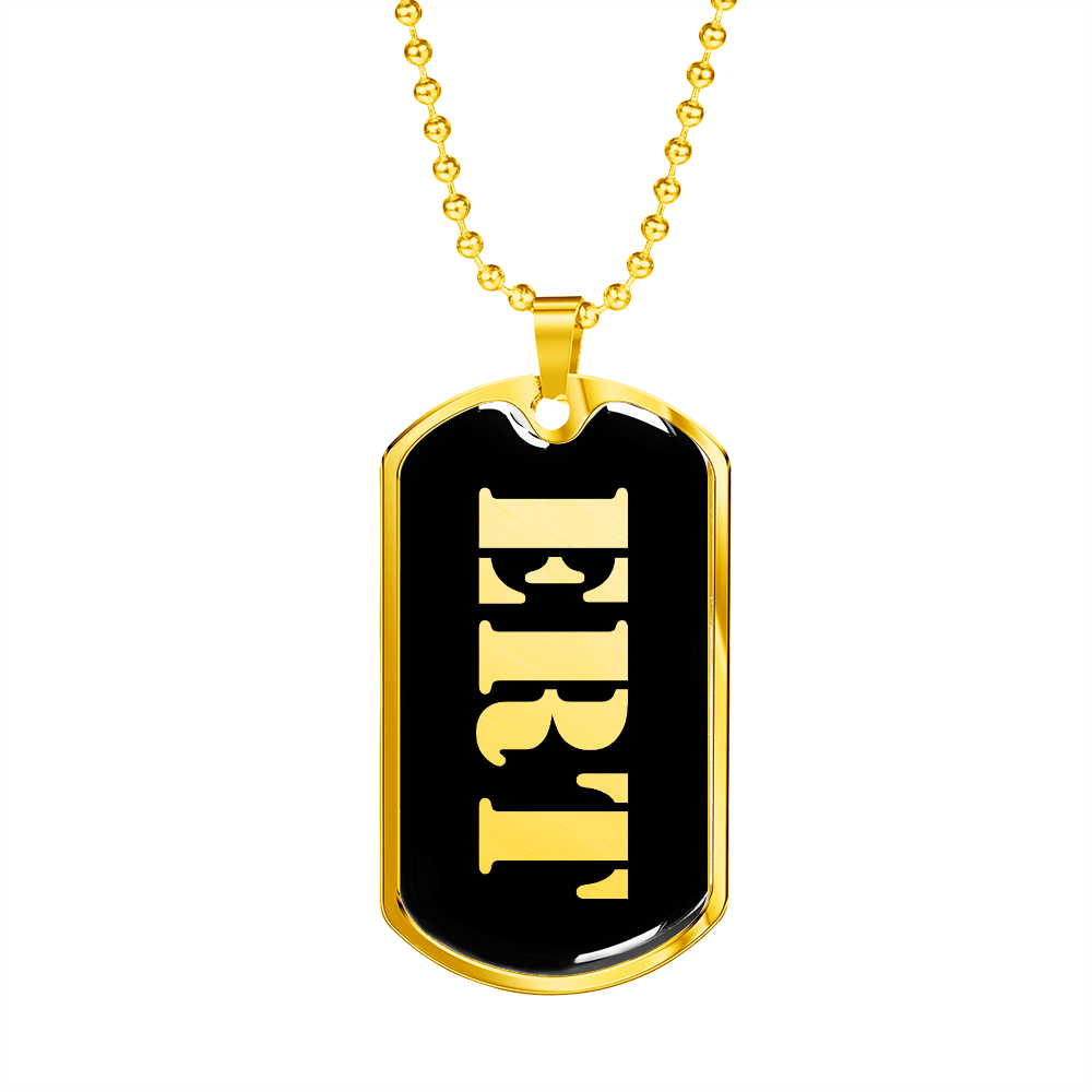 Ert v2 - 18k Gold Finished Luxury Dog Tag Necklace