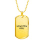 Houston Girl - 18k Gold Finished Luxury Dog Tag Necklace