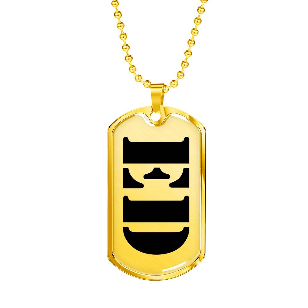Ed - 18k Gold Finished Luxury Dog Tag Necklace