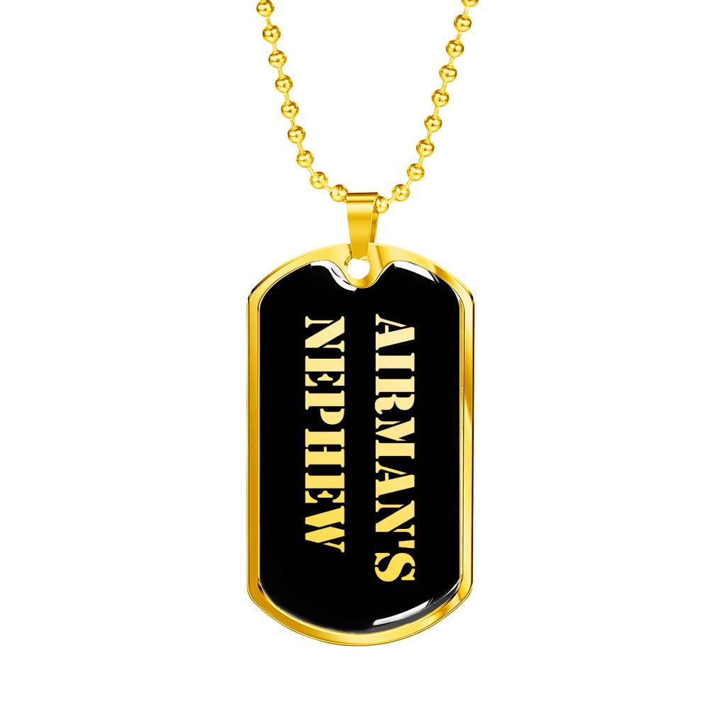 Airman's Nephew v2 - 18k Gold Finished Luxury Dog Tag Necklace