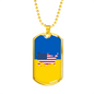Ukrainian-American - 18k Gold Finished Luxury Dog Tag Necklace