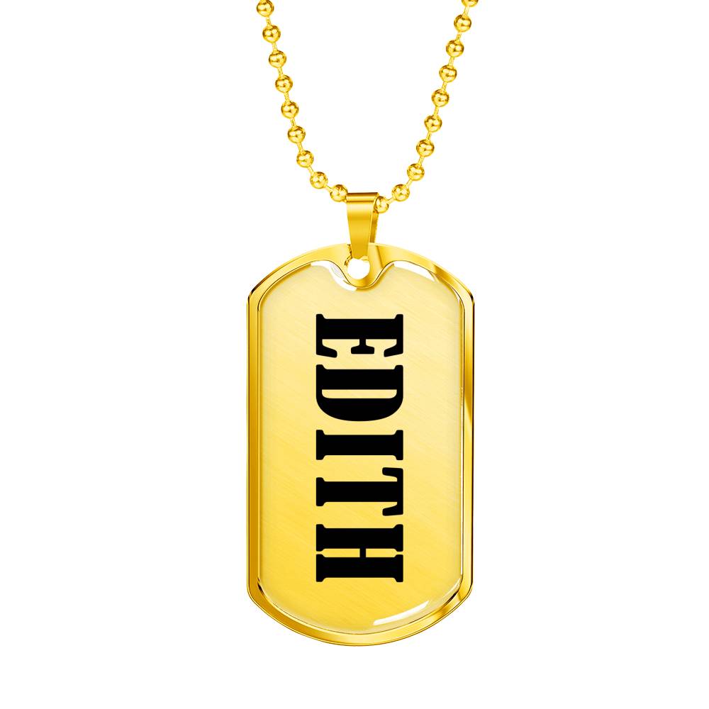 Edith v01 - 18k Gold Finished Luxury Dog Tag Necklace