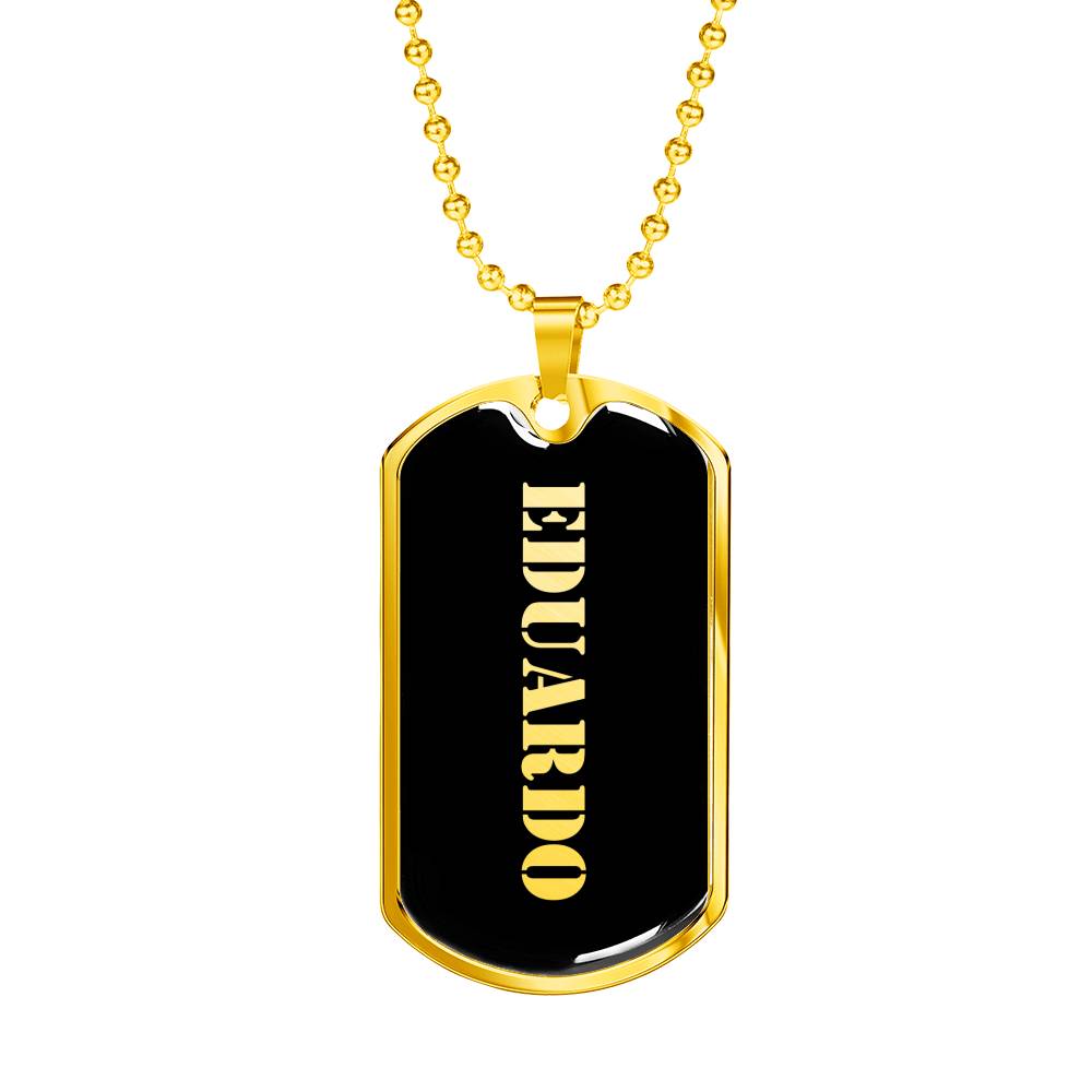 Eduardo v2 - 18k Gold Finished Luxury Dog Tag Necklace