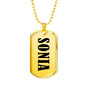 Sonia v01 - 18k Gold Finished Luxury Dog Tag Necklace