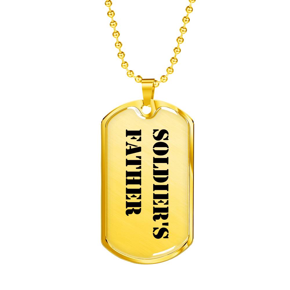 Soldier's Father - 18k Gold Finished Luxury Dog Tag Necklace