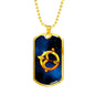 Zodiac Sign Sagittarius - 18k Gold Finished Luxury Dog Tag Necklace