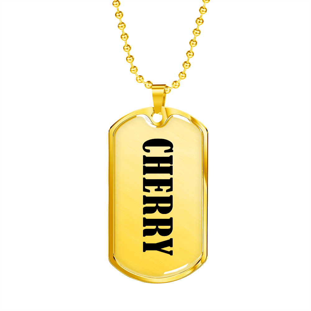 Cherry v01 - 18k Gold Finished Luxury Dog Tag Necklace