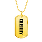 Cherry v01 - 18k Gold Finished Luxury Dog Tag Necklace