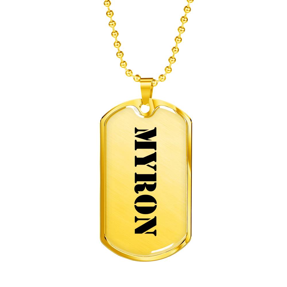 Myron - 18k Gold Finished Luxury Dog Tag Necklace