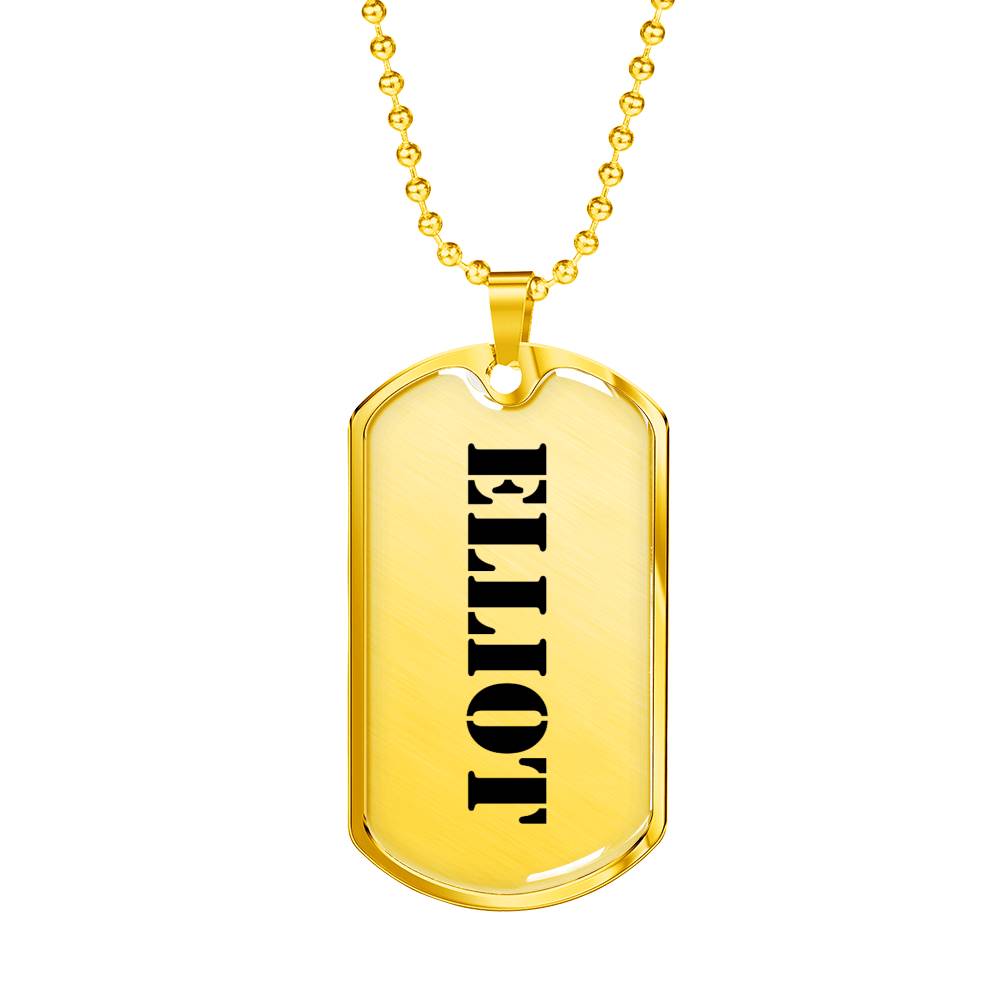 Elliot - 18k Gold Finished Luxury Dog Tag Necklace