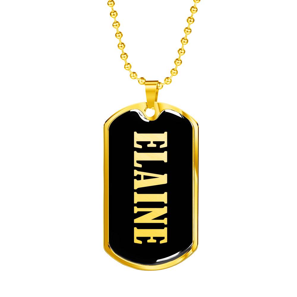 Elaine v02 - 18k Gold Finished Luxury Dog Tag Necklace