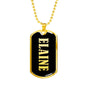 Elaine v02 - 18k Gold Finished Luxury Dog Tag Necklace