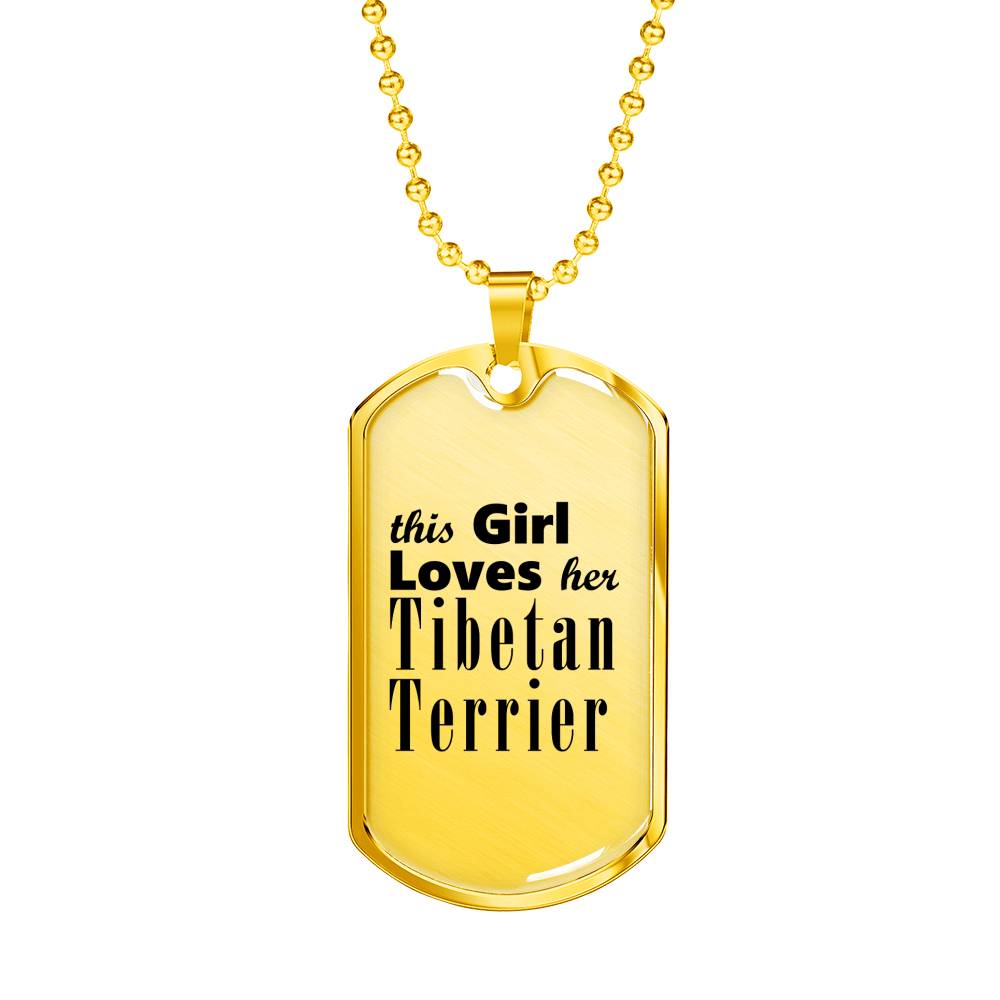 Tibetan Terrier - 18k Gold Finished Luxury Dog Tag Necklace