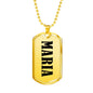 Maria v01 - 18k Gold Finished Luxury Dog Tag Necklace