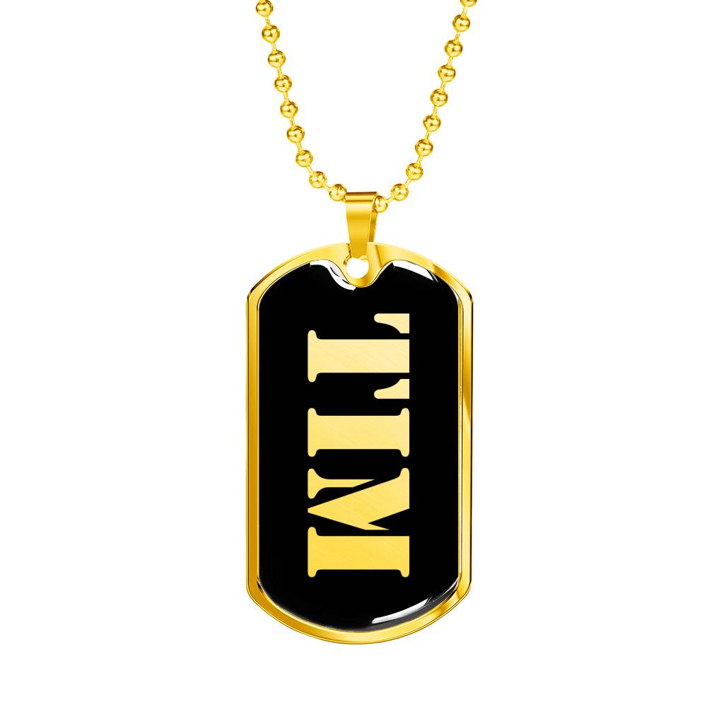 Tim v2 - 18k Gold Finished Luxury Dog Tag Necklace