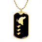 Mama Chicken With 3 Chicks v2 - 18k Gold Finished Luxury Dog Tag Necklace