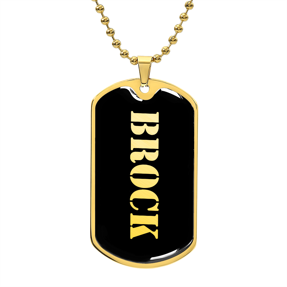 Brock v2 - 18k Gold Finished Luxury Dog Tag Necklace
