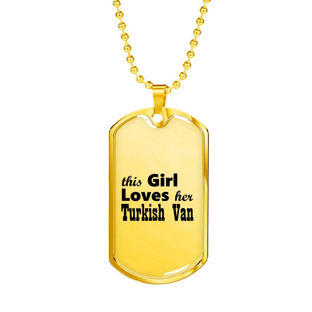 Turkish Van - 18k Gold Finished Luxury Dog Tag Necklace