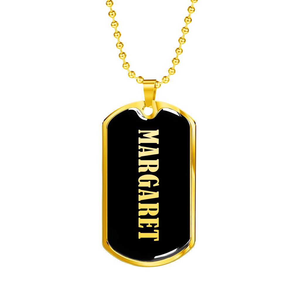 Margaret v02 - 18k Gold Finished Luxury Dog Tag Necklace