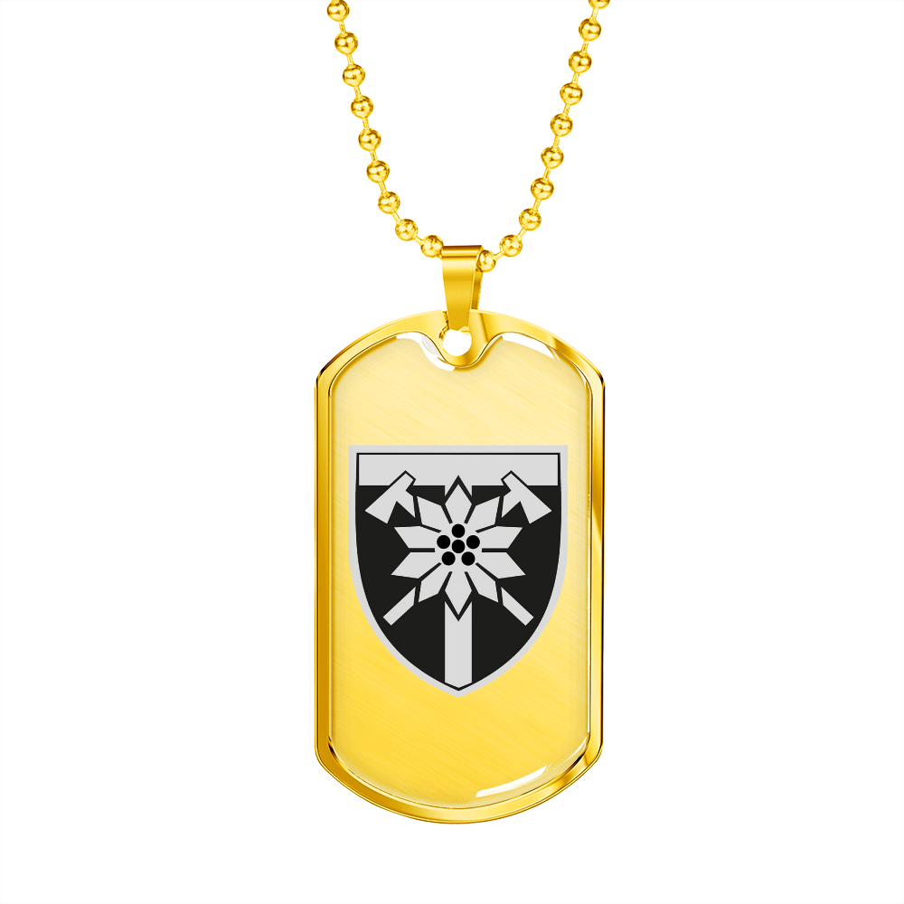 128th Mountain Assault Brigade (Ukraine) - 18k Gold Finished Luxury Dog Tag Necklace