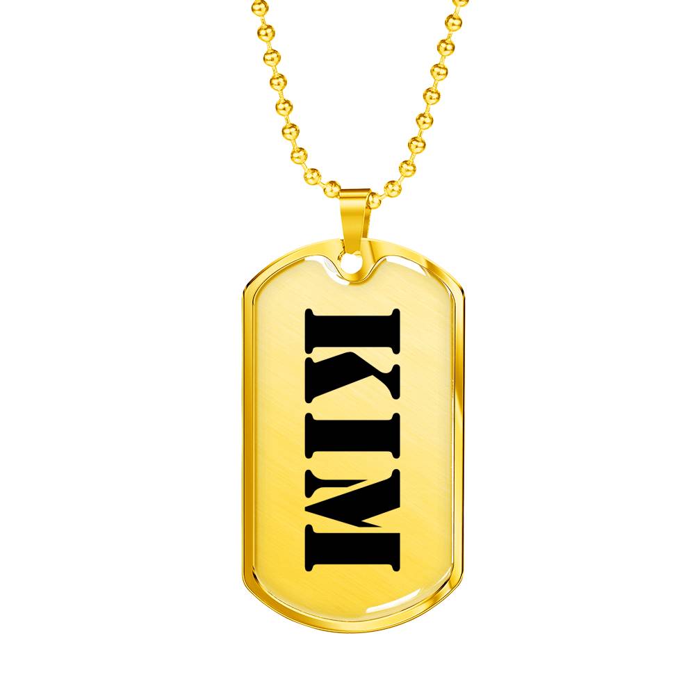 Kim - 18k Gold Finished Luxury Dog Tag Necklace
