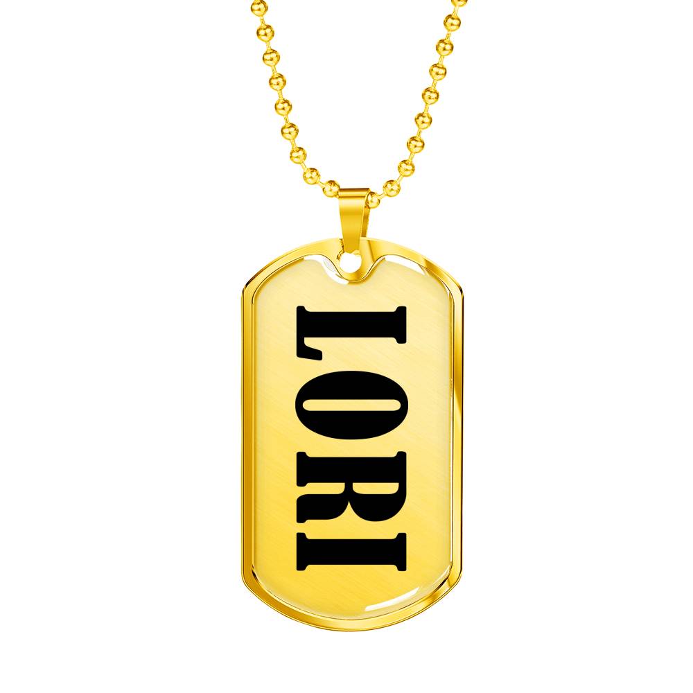 Lori v01 - 18k Gold Finished Luxury Dog Tag Necklace