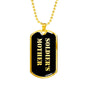 Soldier's Mother v2 - 18k Gold Finished Luxury Dog Tag Necklace