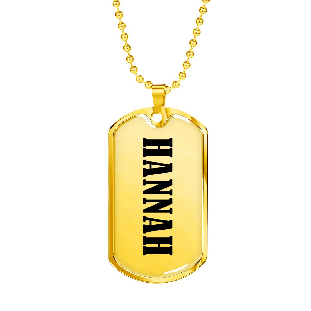 Hannah v01 - 18k Gold Finished Luxury Dog Tag Necklace