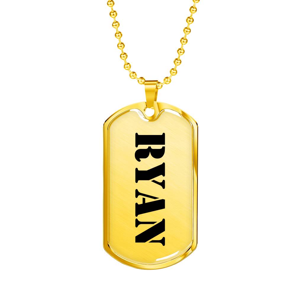 Ryan - 18k Gold Finished Luxury Dog Tag Necklace