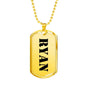 Ryan - 18k Gold Finished Luxury Dog Tag Necklace