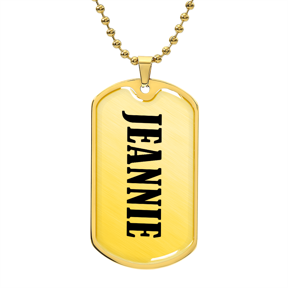 Jeannie v01 - 18k Gold Finished Luxury Dog Tag Necklace