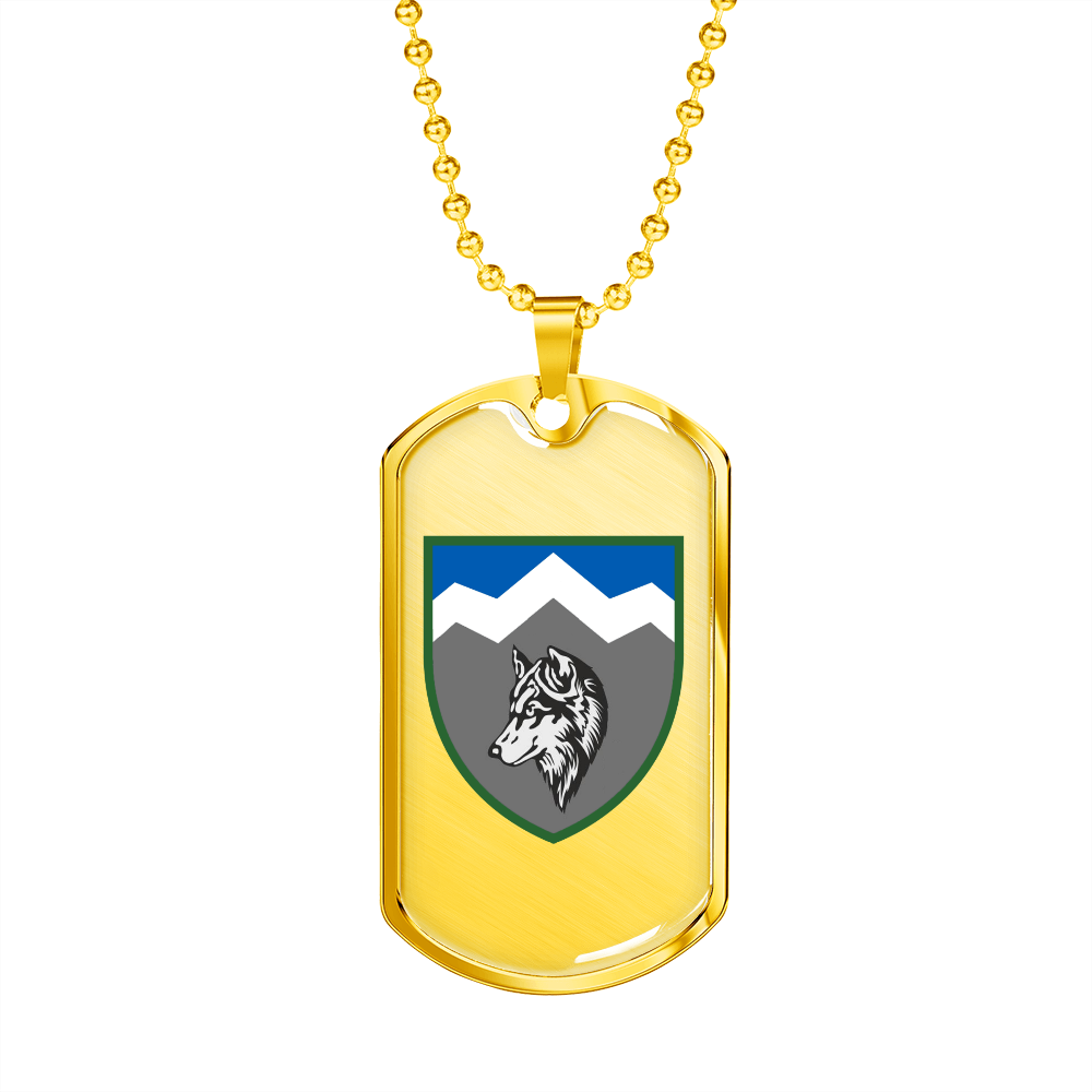 8th Mountain Assault Battalion (Ukraine) - 18k Gold Finished Luxury Dog Tag Necklace