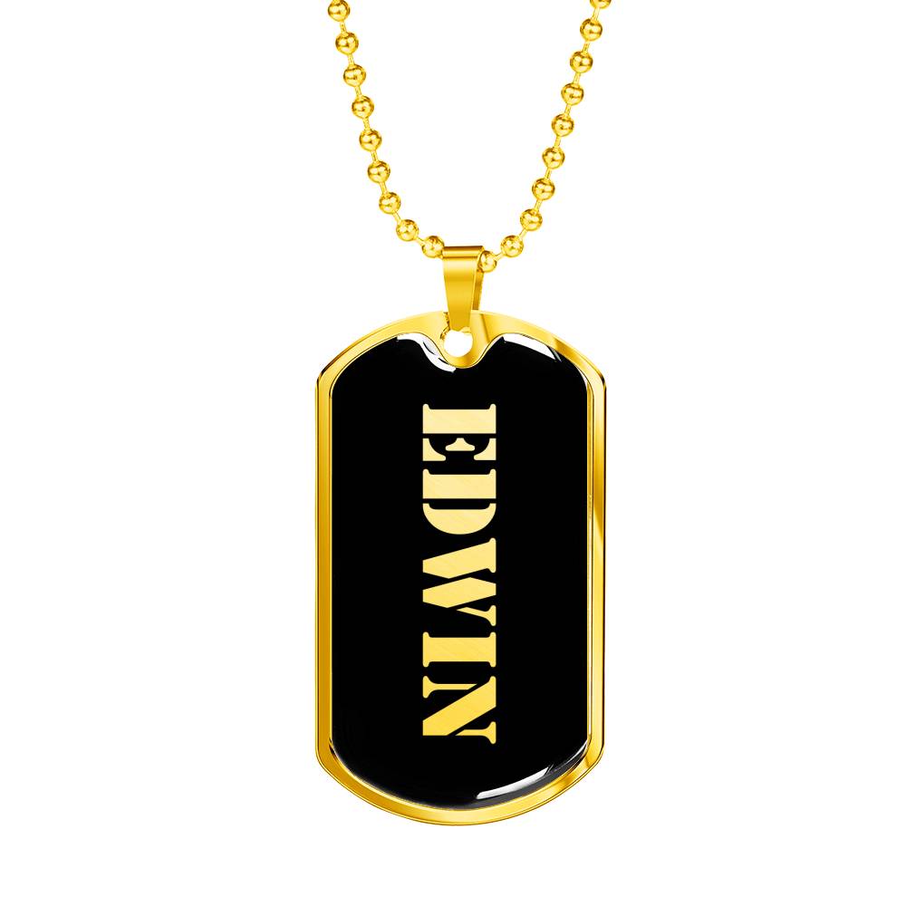 Edwin v2 - 18k Gold Finished Luxury Dog Tag Necklace