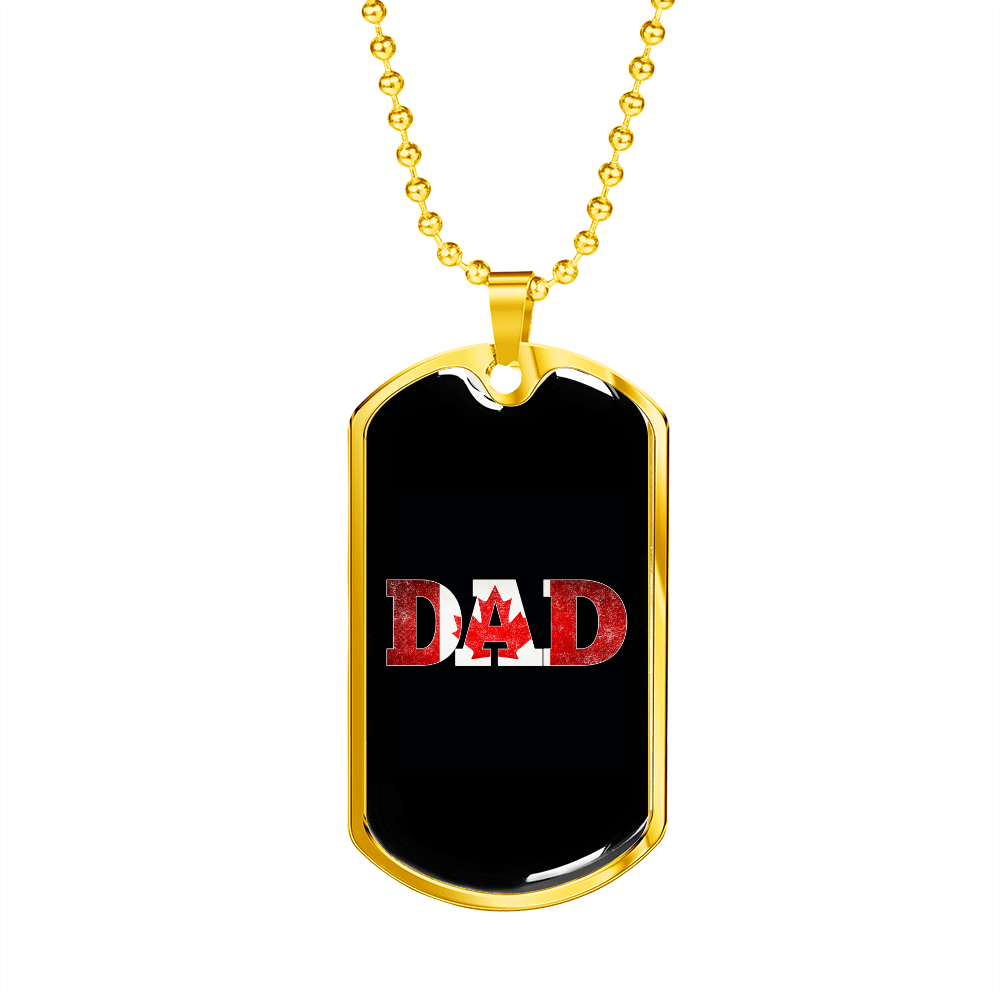 Canada Dad v2 - 18k Gold Finished Luxury Dog Tag Necklace