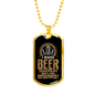 Beer Superpower - 18k Gold Finished Luxury Dog Tag Necklace