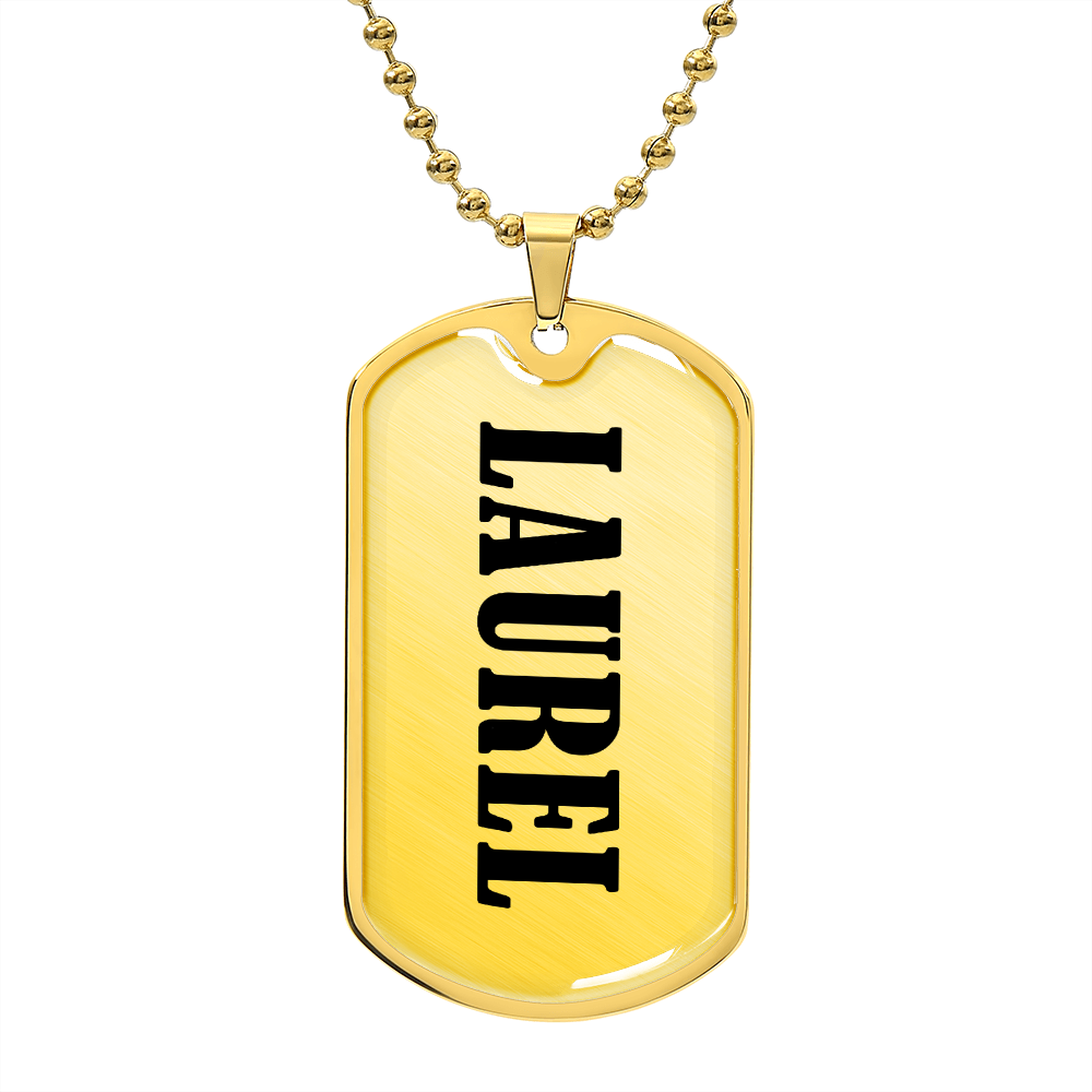 Laurel v01 - 18k Gold Finished Luxury Dog Tag Necklace