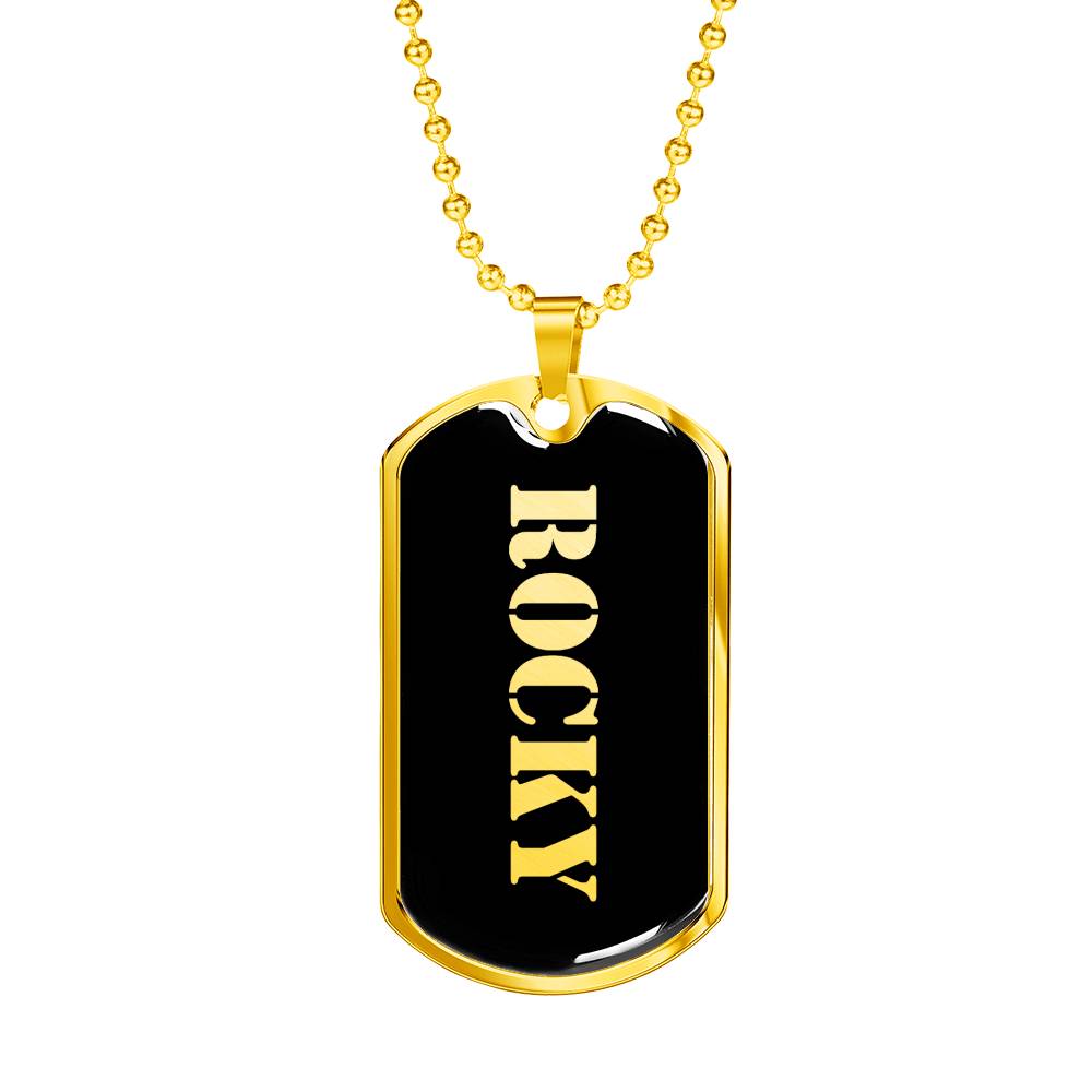 Rocky v2 - 18k Gold Finished Luxury Dog Tag Necklace