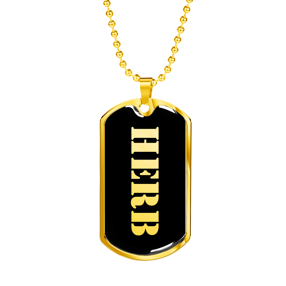 Herb v2 - 18k Gold Finished Luxury Dog Tag Necklace